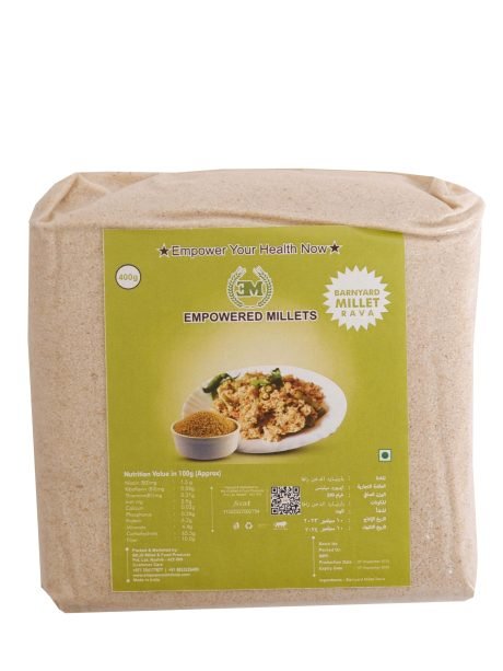 Barnyard Millet (Sanwa) Rava by Empowered Millets | No Maida- Wheat | Gluten Free| High in Protein n Nutrition | 100% Vegetarian | Ready to Cook | Tasty | Enjoy Sweet Dishes