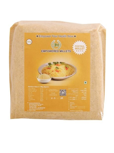 Foxtail Millet (Kangni) Rava by Empowered Millets | No Maida- Wheat | Gluten Free| High in Protein n Nutrition | 100% Vegetarian | Ready to Cook | Tasty | Enjoy Sweet Dishes|