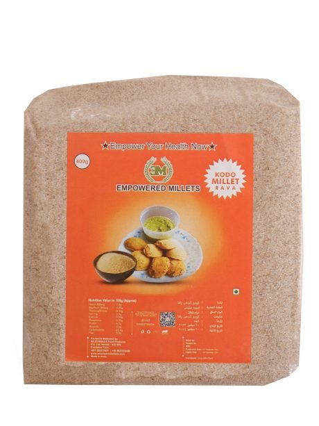Kodo Millet (Kodon) Rava by Empowered Millets | No Maida- Wheat | Gluten Free| High in Protein n Nutrition | 100% Vegetarian | Ready to Cook | Tasty | Enjoy Sweet Dishes